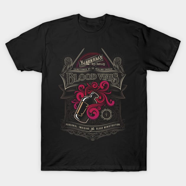 Yharnam's Blood Vials T-Shirt by wonderjosh3000